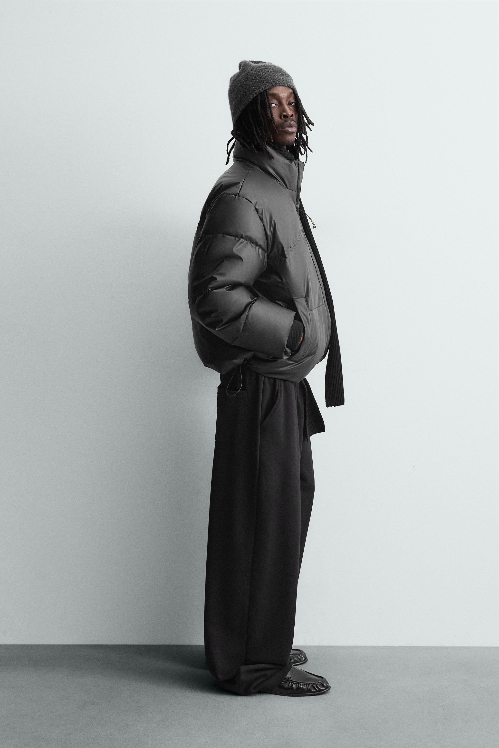 FAUX LEATHER PUFFER JACKET